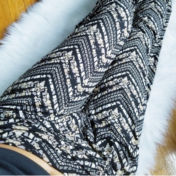 SALE Black Tan Print Wide Leg Palazzo Pants - Picture 1 of 7
